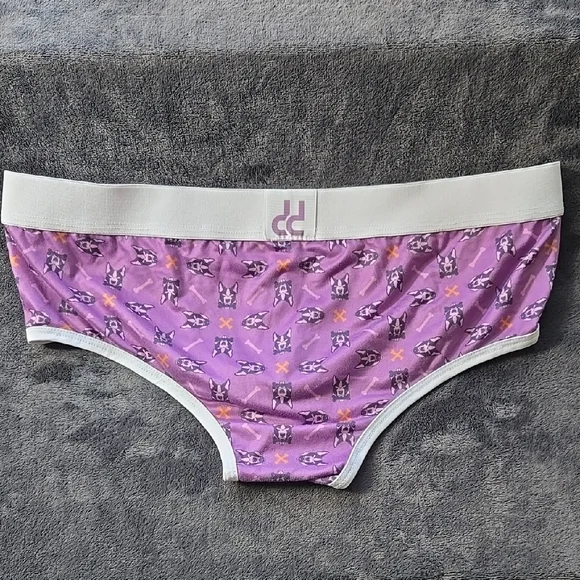 Purple and White Briefs with Cartoon Pattern - Picture 3 of 3